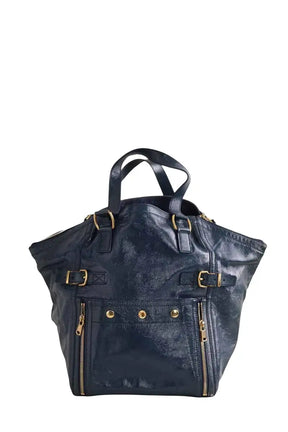 Cabas Yves Saint Laurent Bleu en Cuir verni - Seconde Main