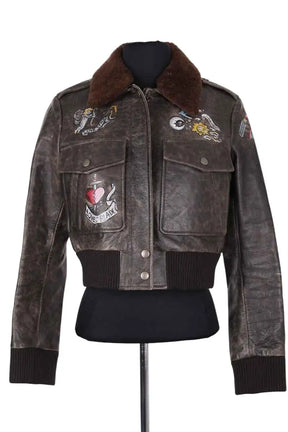 Blouson Valentino Noir en Cuir, taille XS - Seconde Main