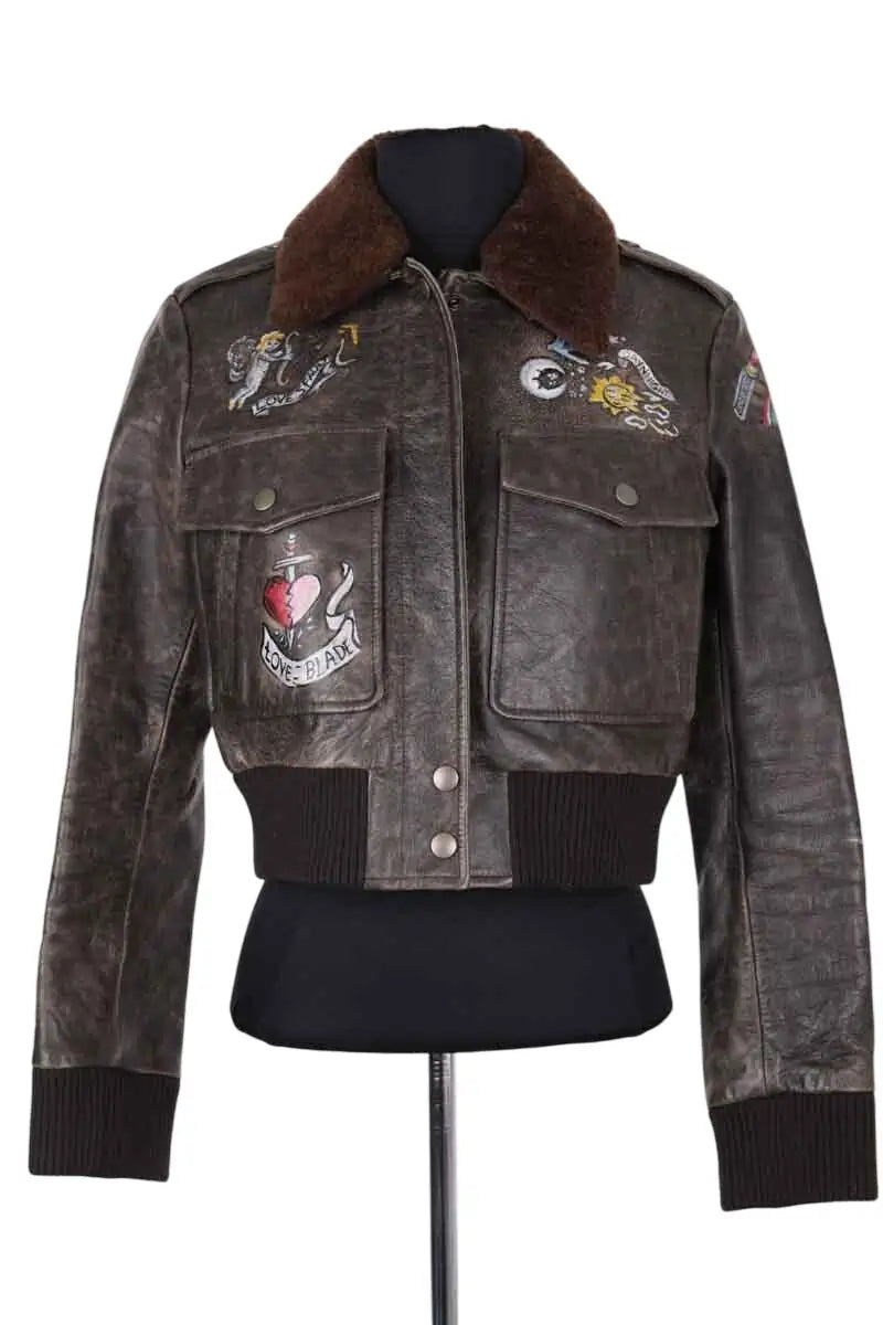 Blouson Valentino Noir en Cuir, taille XS - Seconde Main