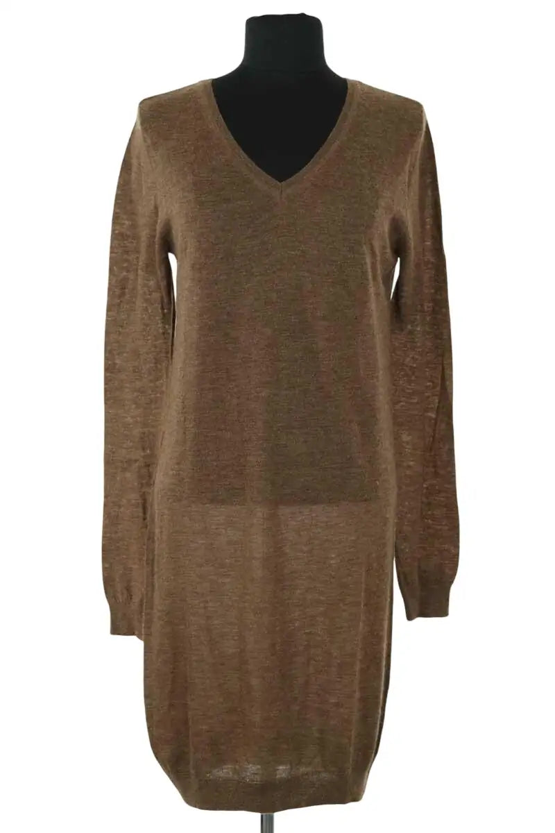Robe American Vintage Marron en Cachemire, taille S - Seconde Main
