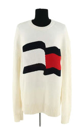 Pull Tommy Hilfiger Blanc en Coton, taille XL - Seconde Main