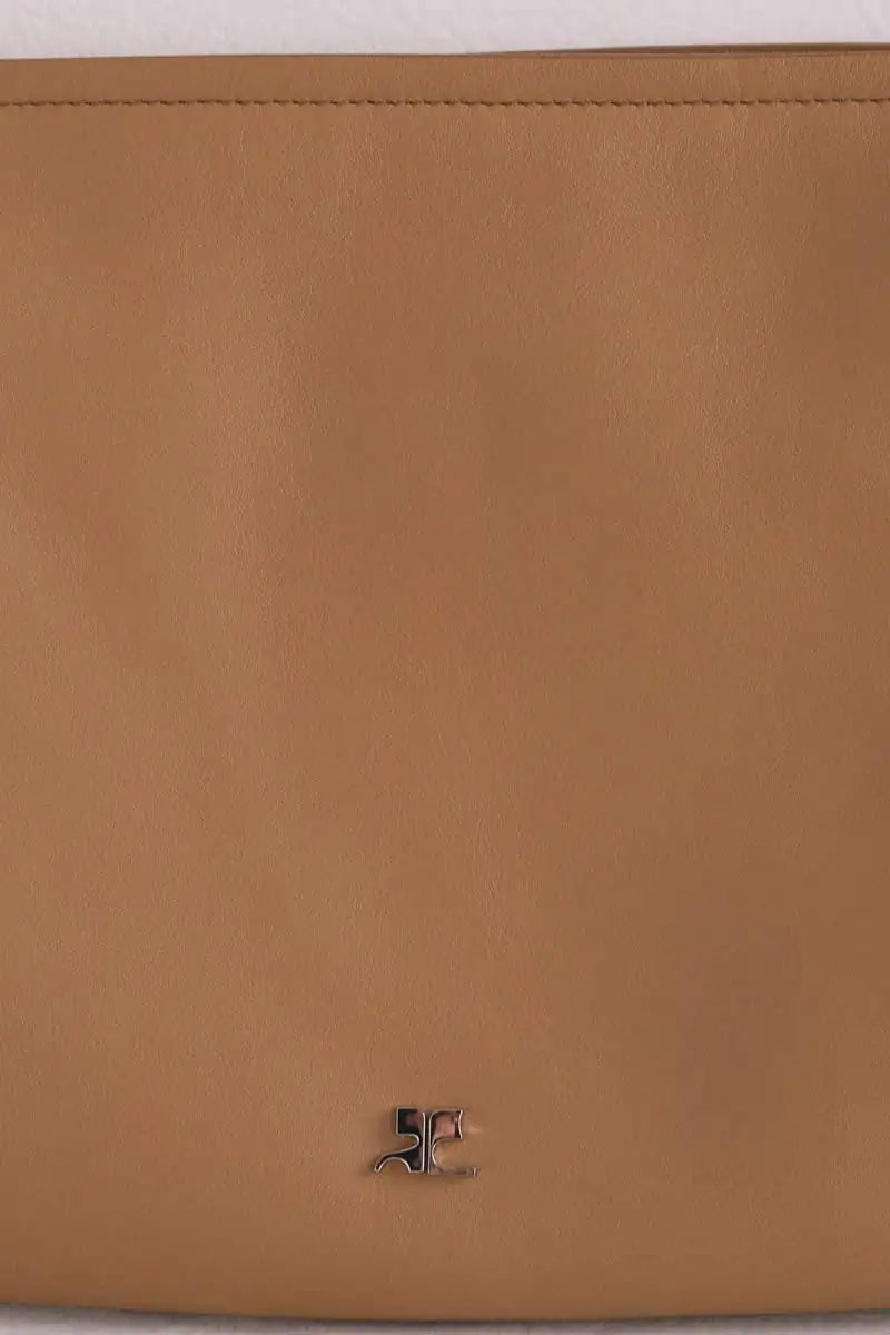 Sac porté épaule Courrèges Cuff Camel en Cuir