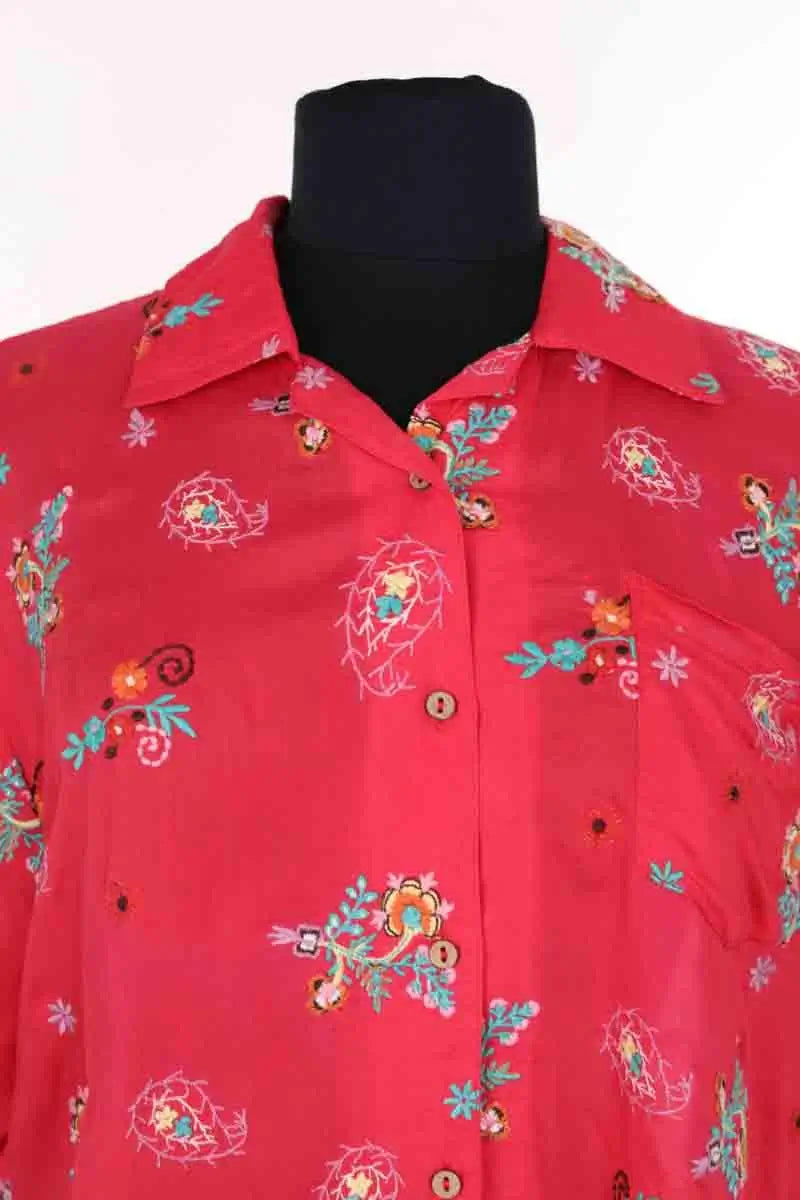 Chemise Antik Batik Rouge en Viscose