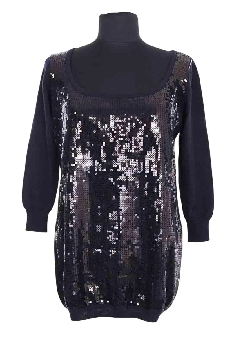Pull Sandro Noir en Synthétique, taille M - Seconde Main