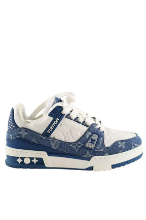 Baskets Louis Vuitton LV Trainer Bleu en Cuir, taille 36 - Seconde Main