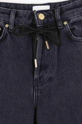 Jean large Ganni Anthracite en Coton