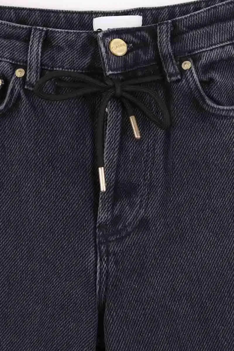 Jean large Ganni Anthracite en Coton
