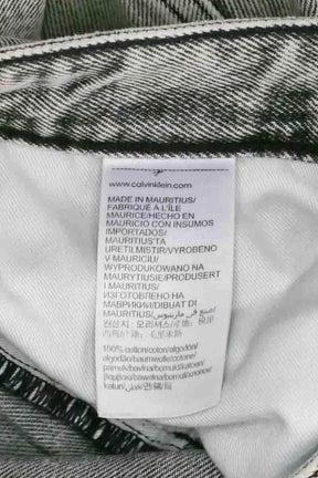 Jean droit Calvin Klein Gris en Coton
