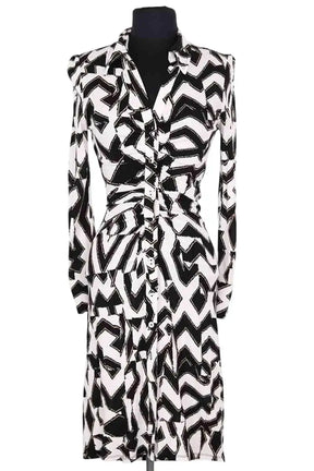 Robe Diane Von Furstenberg Blanc en Synthétique, taille XS - Seconde Main