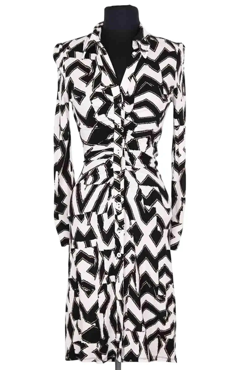 Robe Diane Von Furstenberg Blanc en Synthétique, taille XS - Seconde Main
