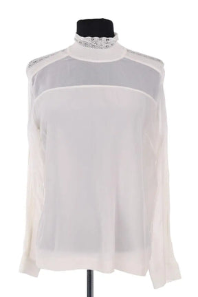 Blouse Sandro Beige en Soie, taille M - Seconde Main