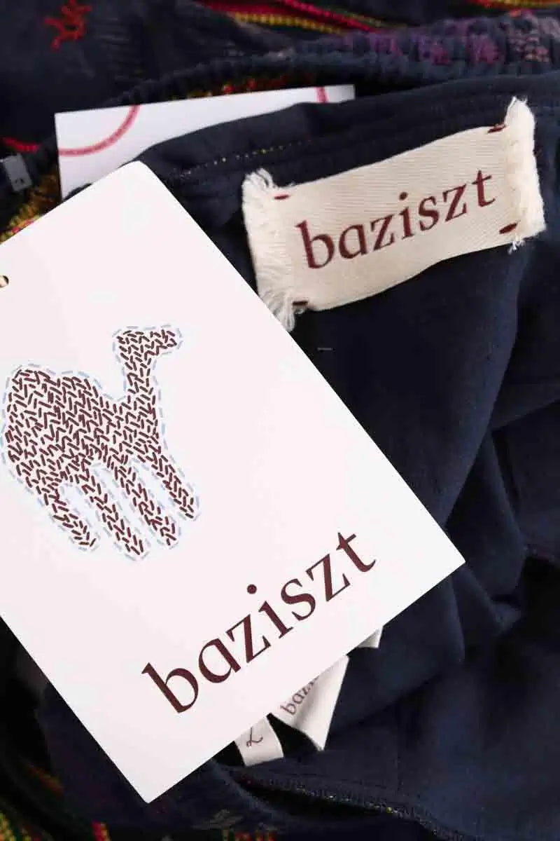 Pantalon large BAZISZT Marine en Coton