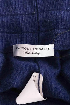 Pantalon Carot Maison Cashmere Bleu en Cachemire