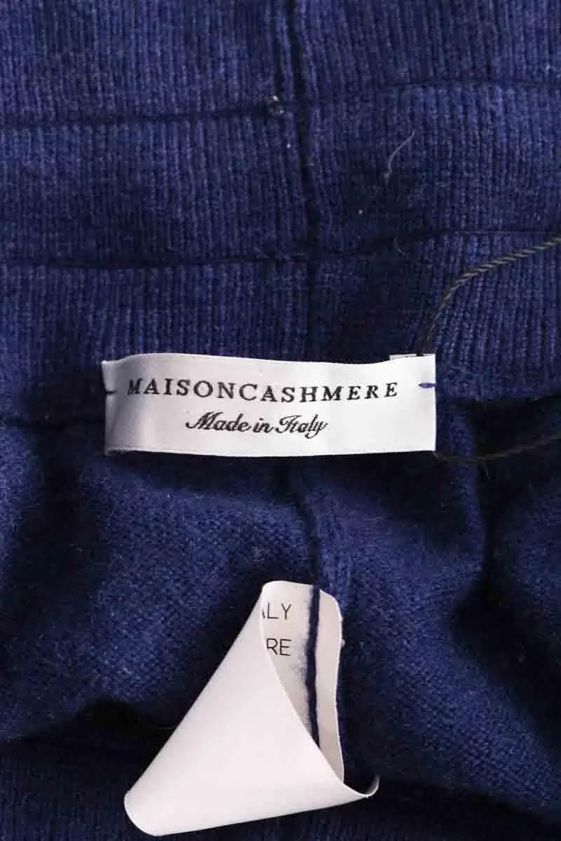 Pantalon Carot Maison Cashmere Bleu en Cachemire
