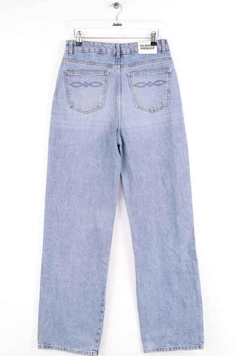 Jean droit Claudie Pierlot Bleu en Coton