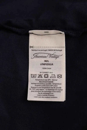 T-shirt American Vintage M/L Marine en Coton