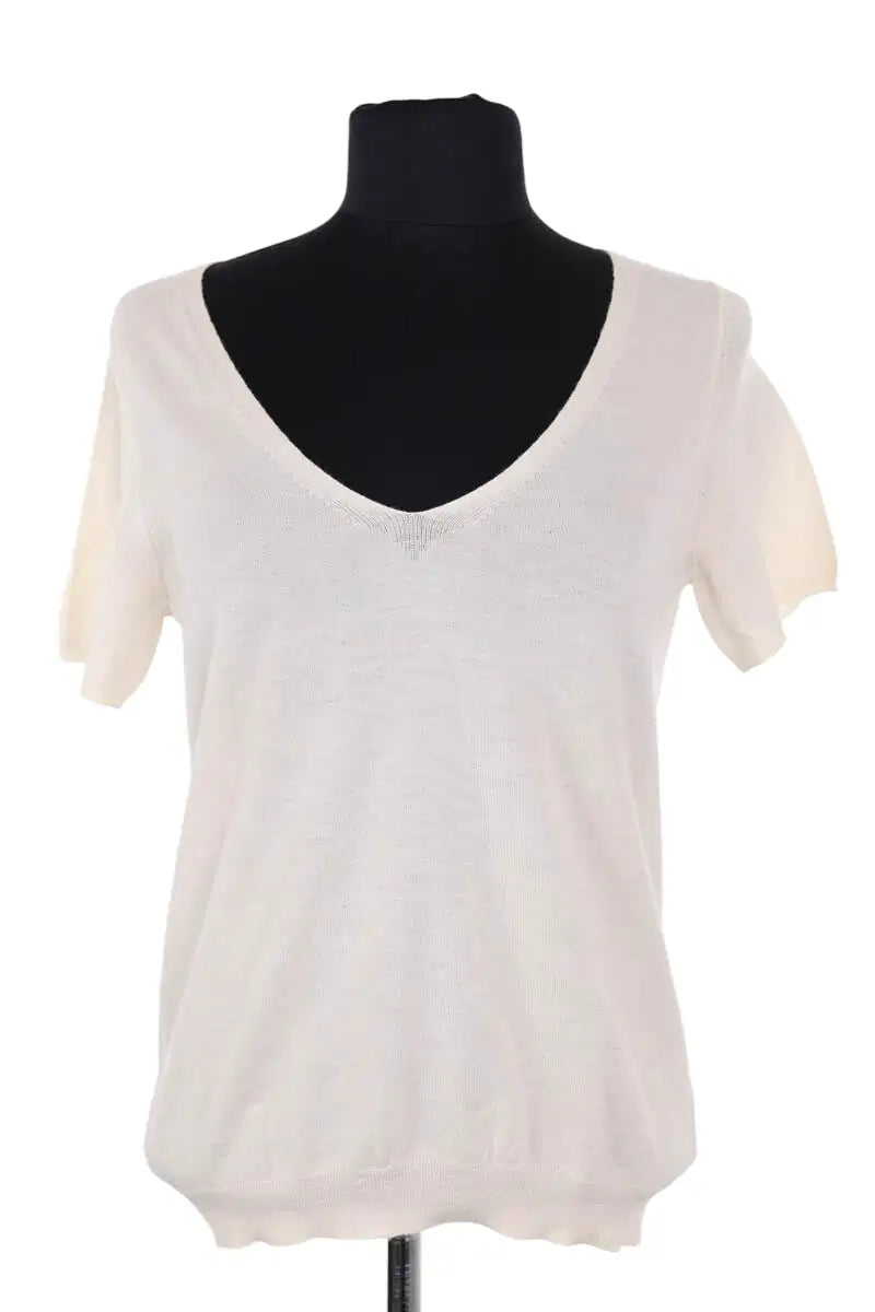 Top Eric Bompard Ecru en Cachemire, taille S - Seconde Main