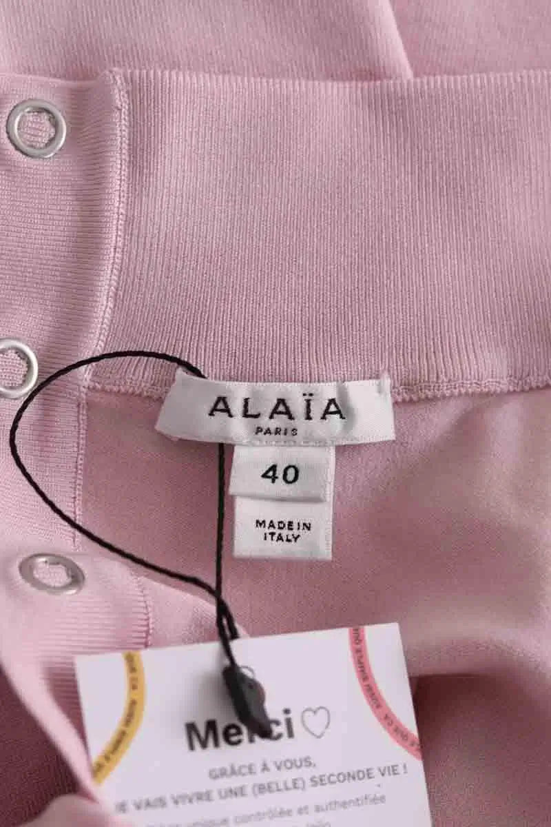 Top Alaïa Rose en Viscose