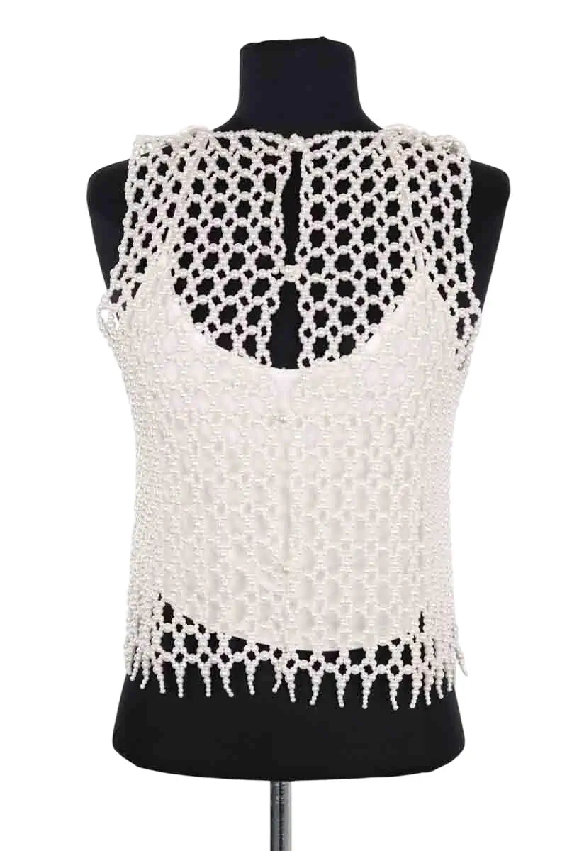 Top sans manche Maje Blanc en Synthétique, taille S - Seconde Main