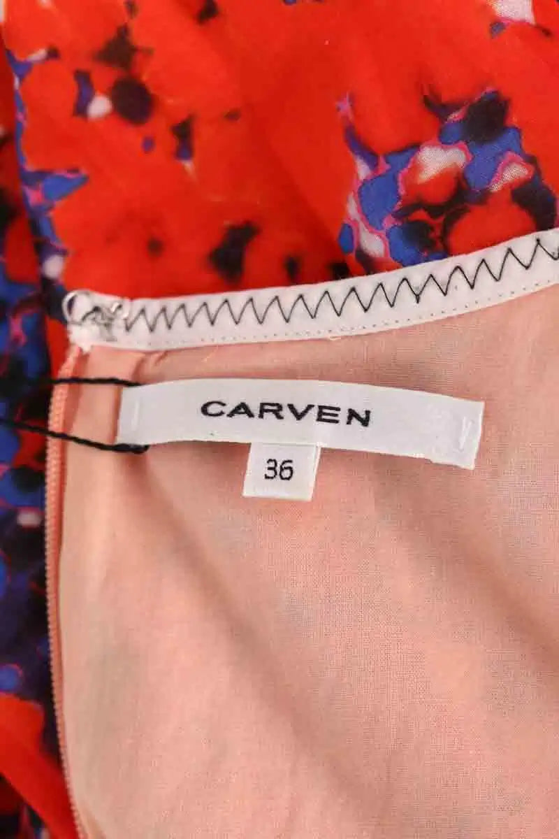 Robe Carven Rouge en Coton