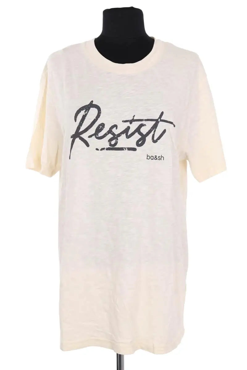 T-shirt Ba&Sh Ecru en Coton, taille S - Seconde Main