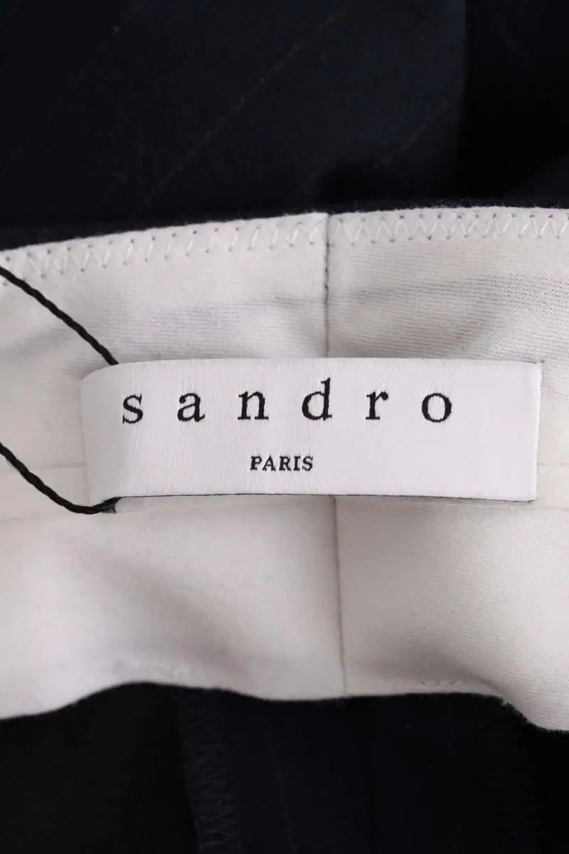 Pantalon large Sandro Marine en Synthétique