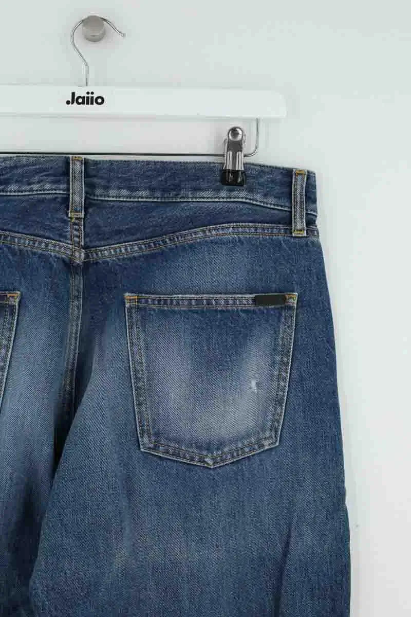 Jean droit Saint Laurent Bleu en Coton