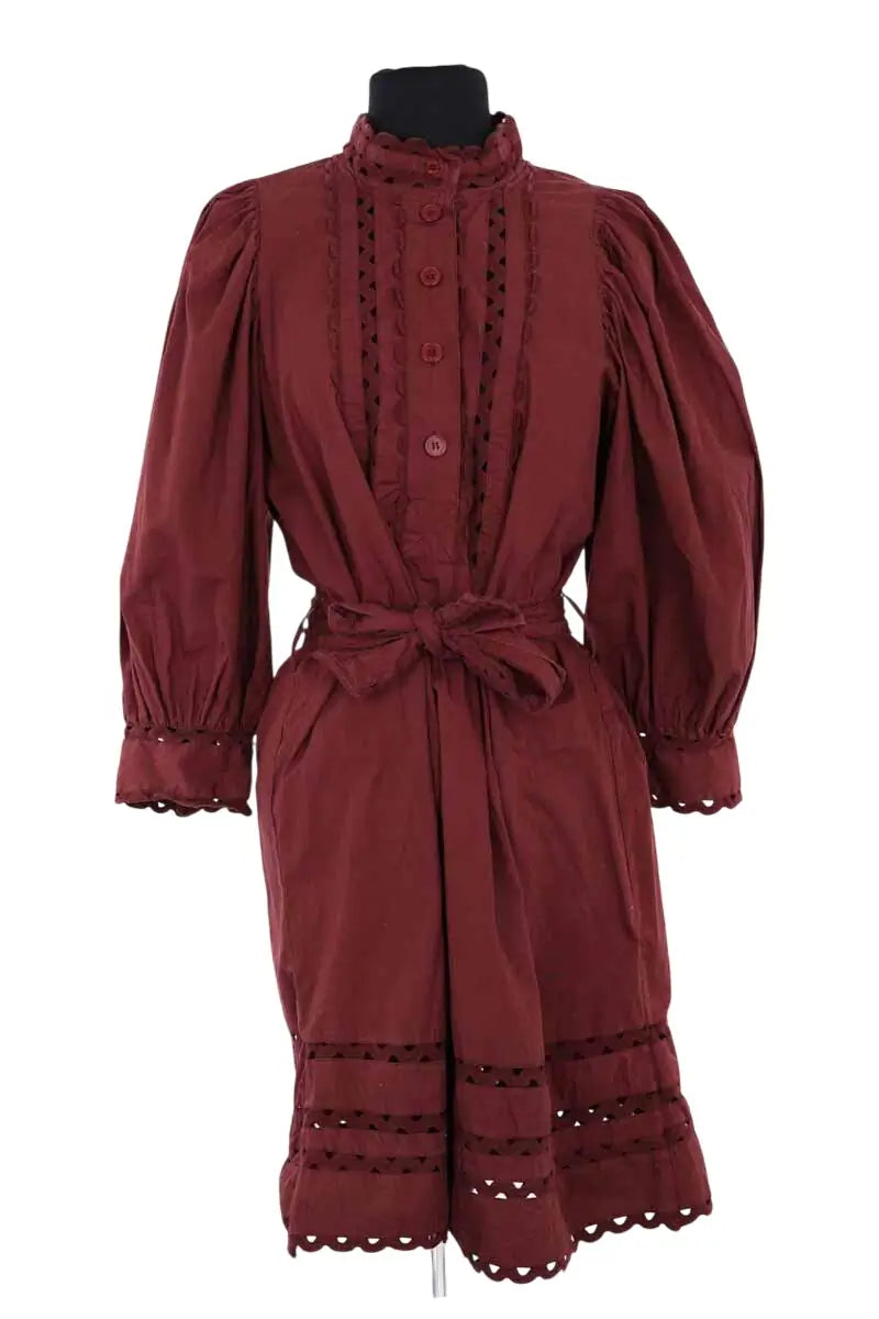 Robe Antik Batik Marron en Coton, taille S - Seconde Main
