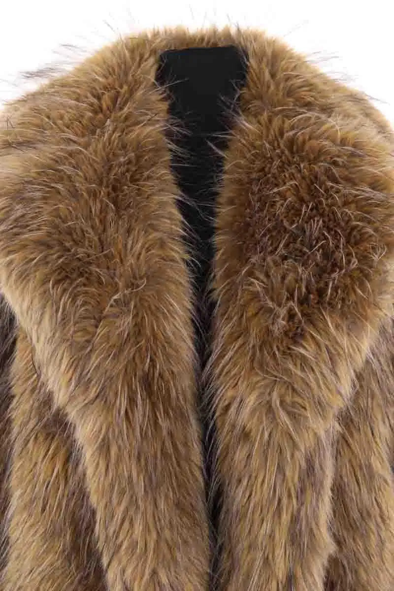 Manteau Ganni Camel en Fourrure