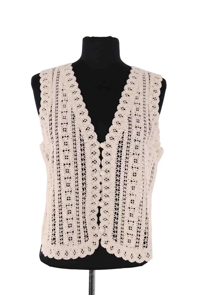 Blouse Sézane Blouse Palmina Ecru en Coton, taille M - Seconde Main