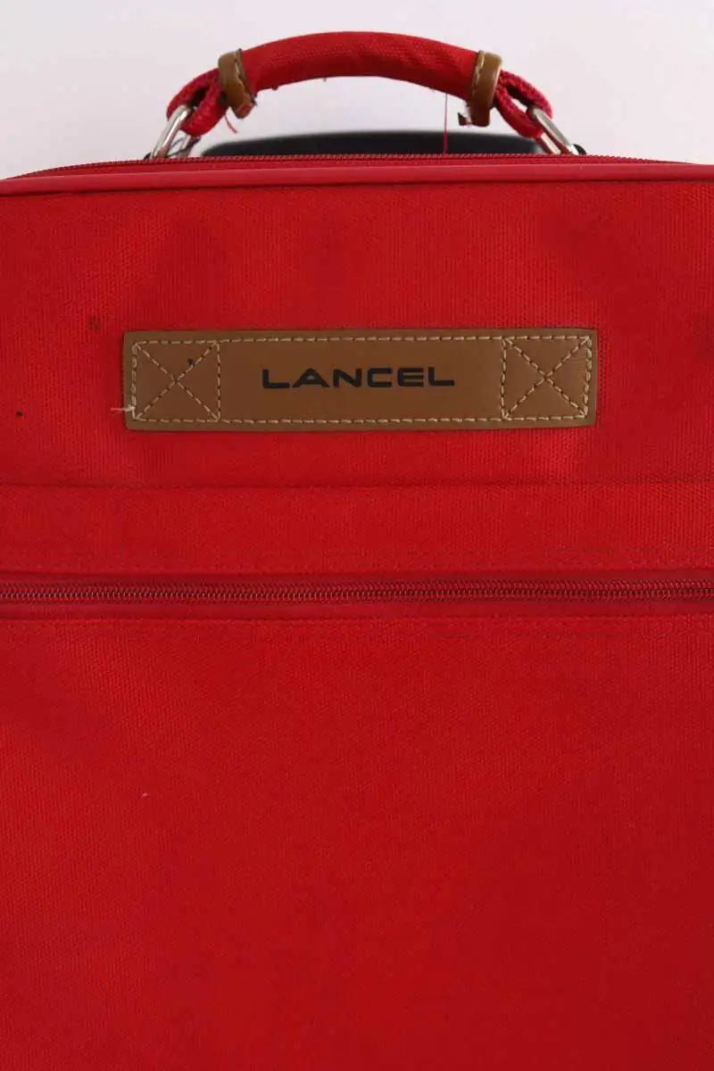Valise Lancel Rouge en Tissu