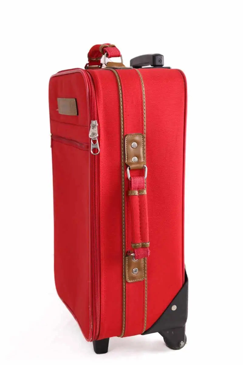 Valise Lancel Rouge en Tissu