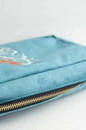 Vanity-case, trousse de toilette CHINOISES by Voyageuses Bleu en Velours