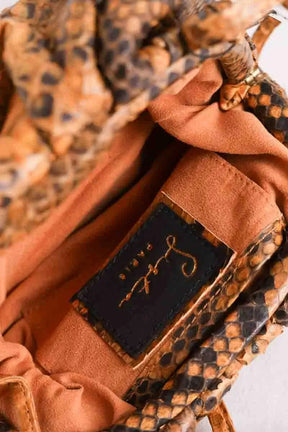 Mini sac Sista Jaune en Cuirs exotiques