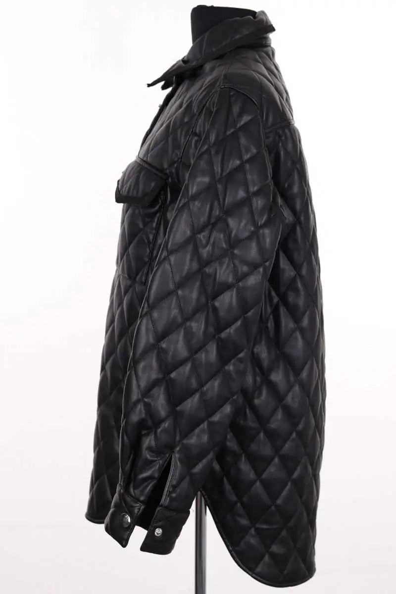Manteau Maje Noir en Synthétique