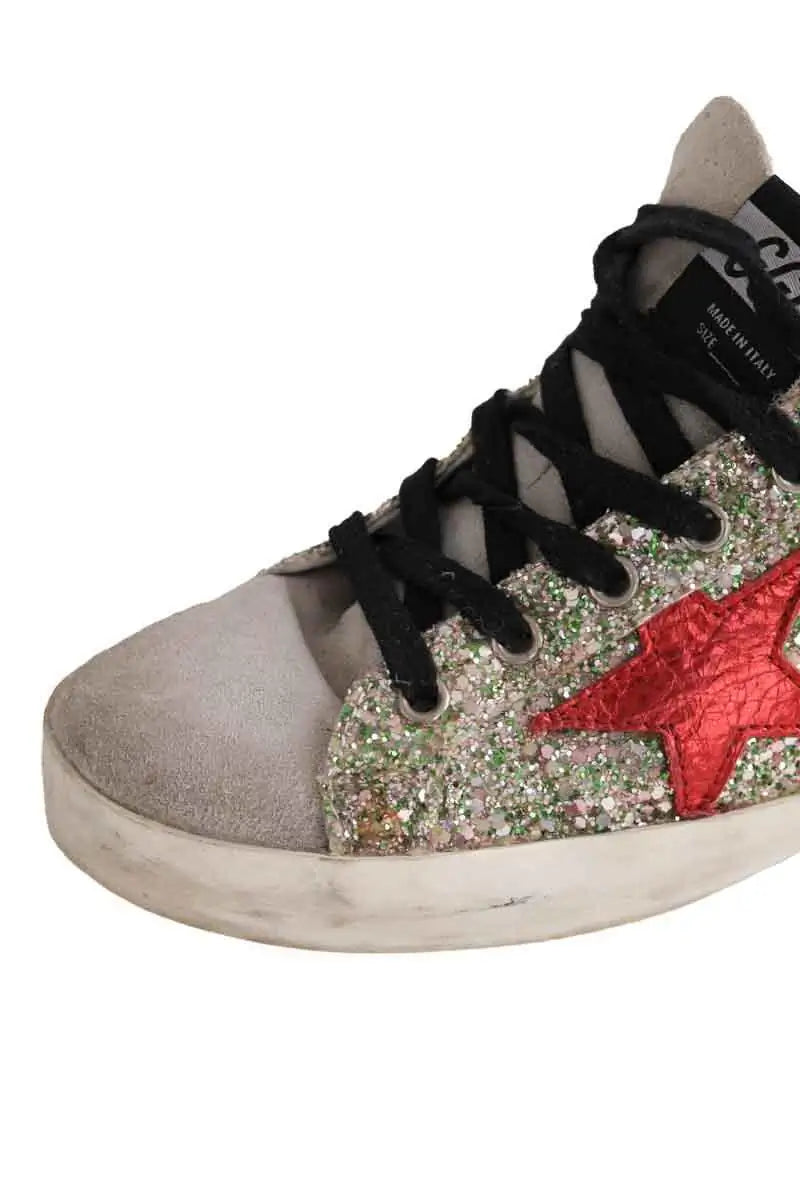 Baskets Golden Goose Superstar Gris en Paillettes