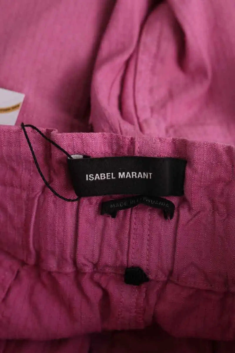 Pantalon droit Isabel Marant Rose en Lin