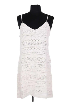 Robe Sézane Blanc en Coton, taille M - Seconde Main