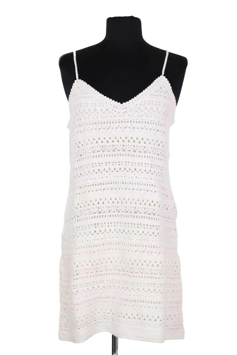 Robe Sézane Blanc en Coton, taille M - Seconde Main