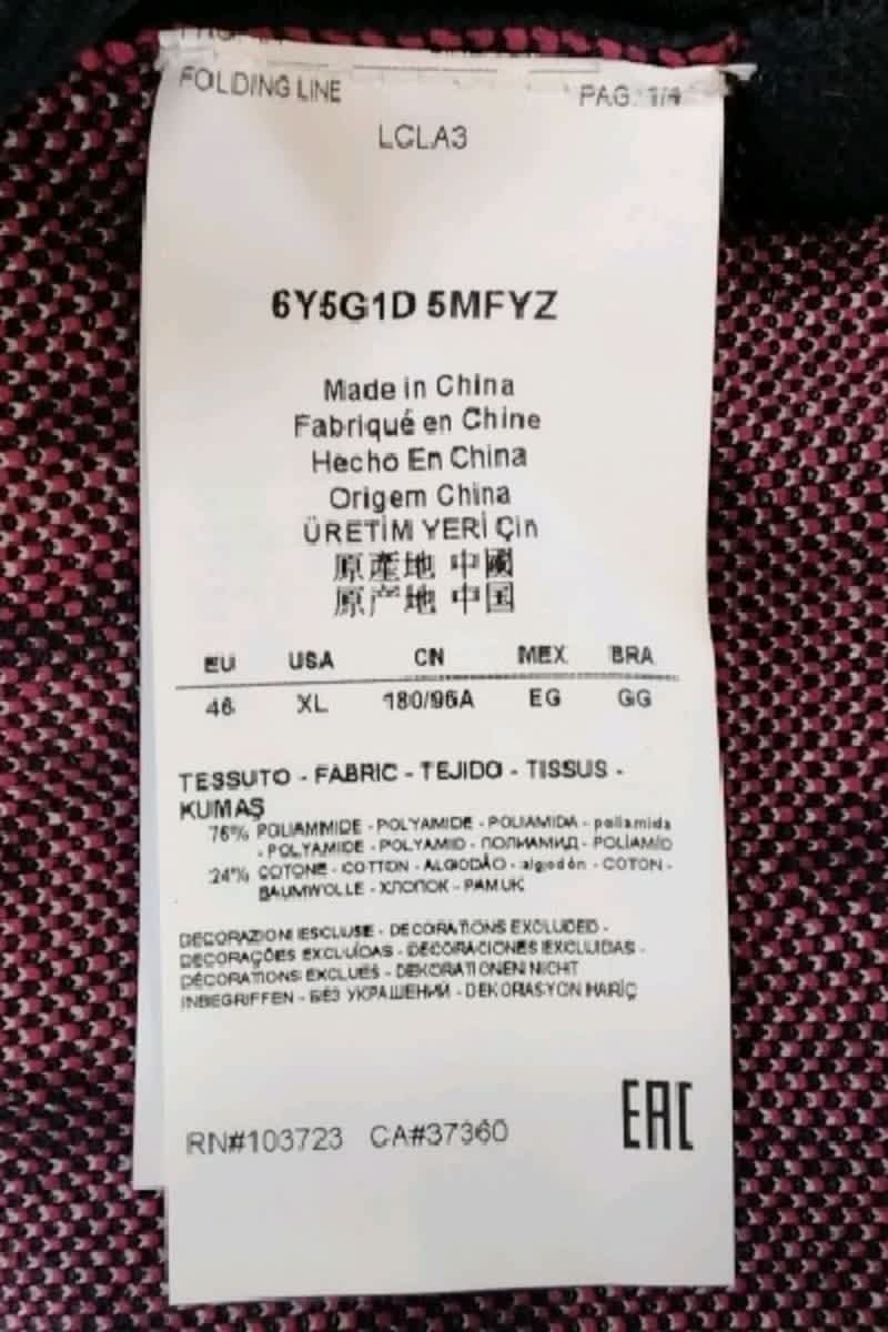 Veste Armani Marine en Polyamide