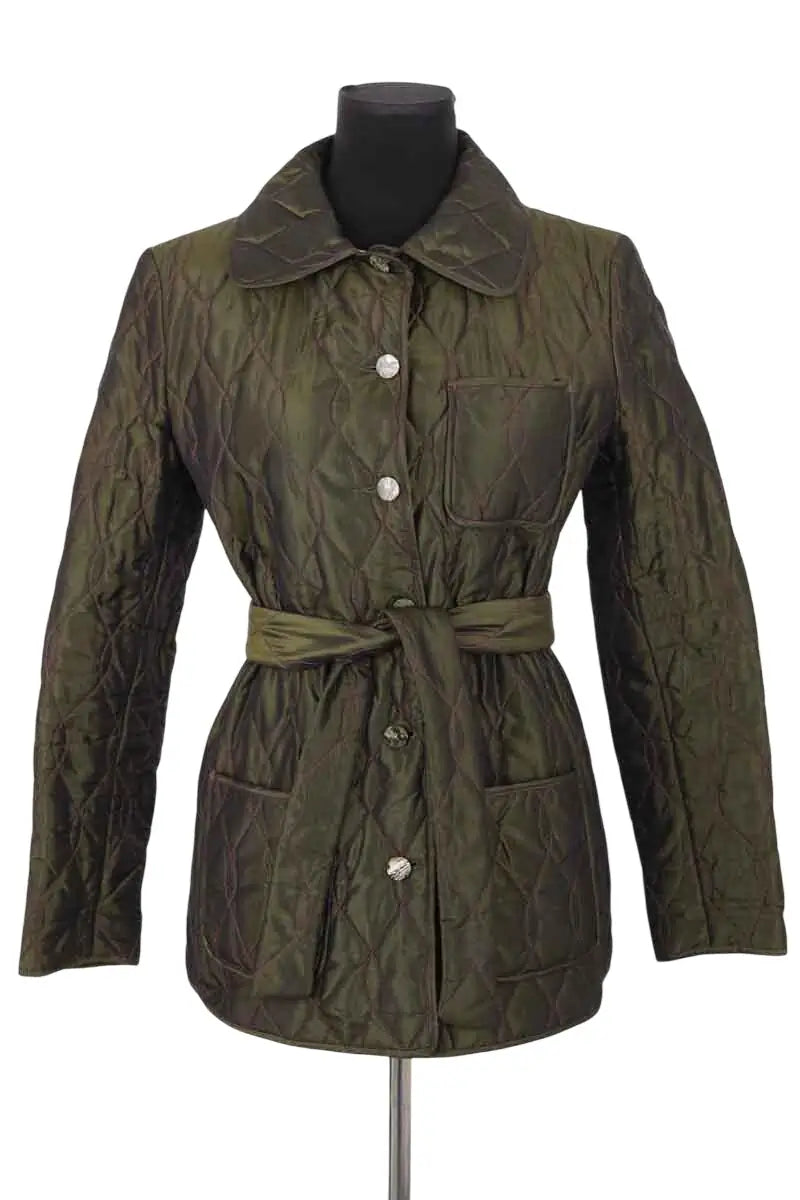 Veste Balmain Vert en Soie, taille S - Seconde Main