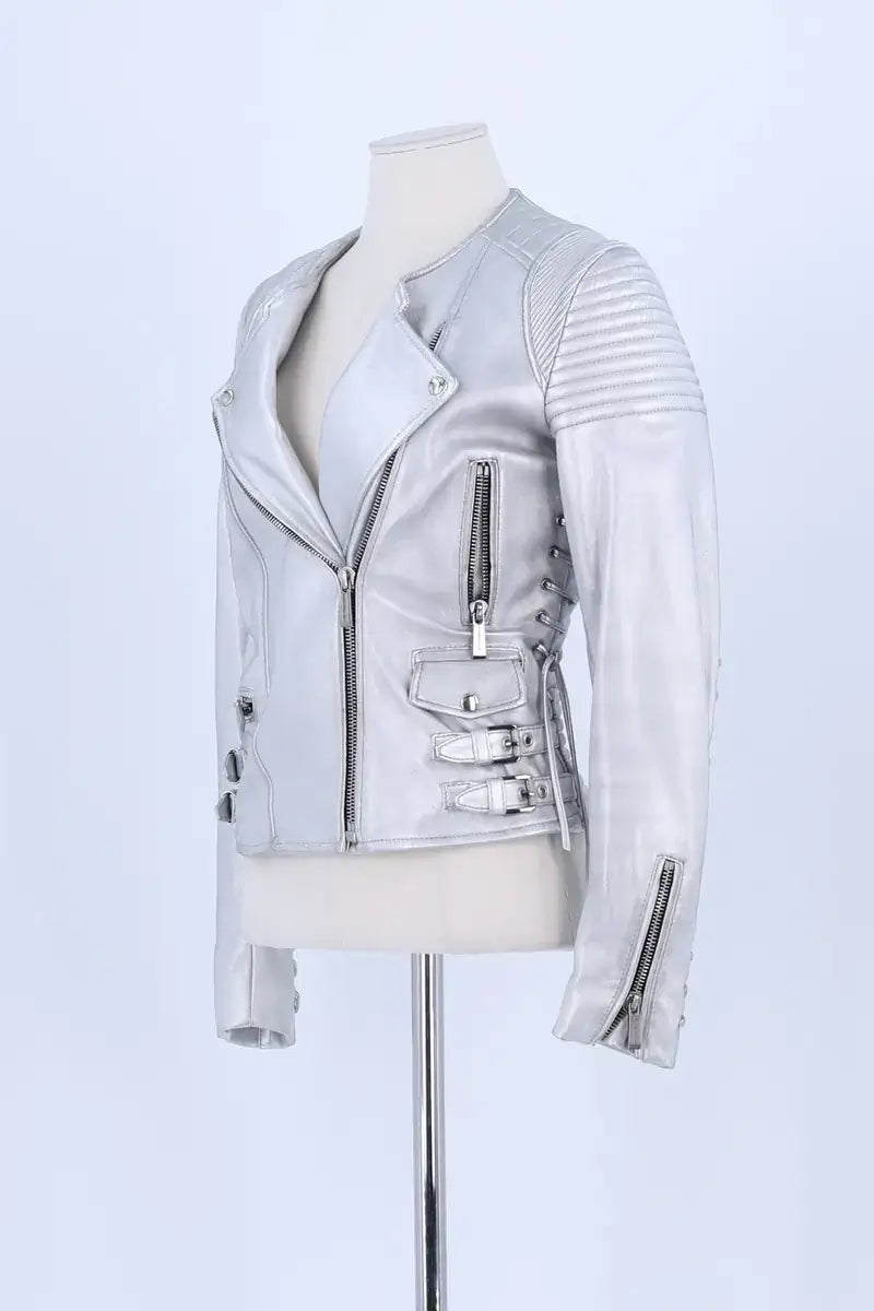Veste Barbara Bui Argent en Cuir