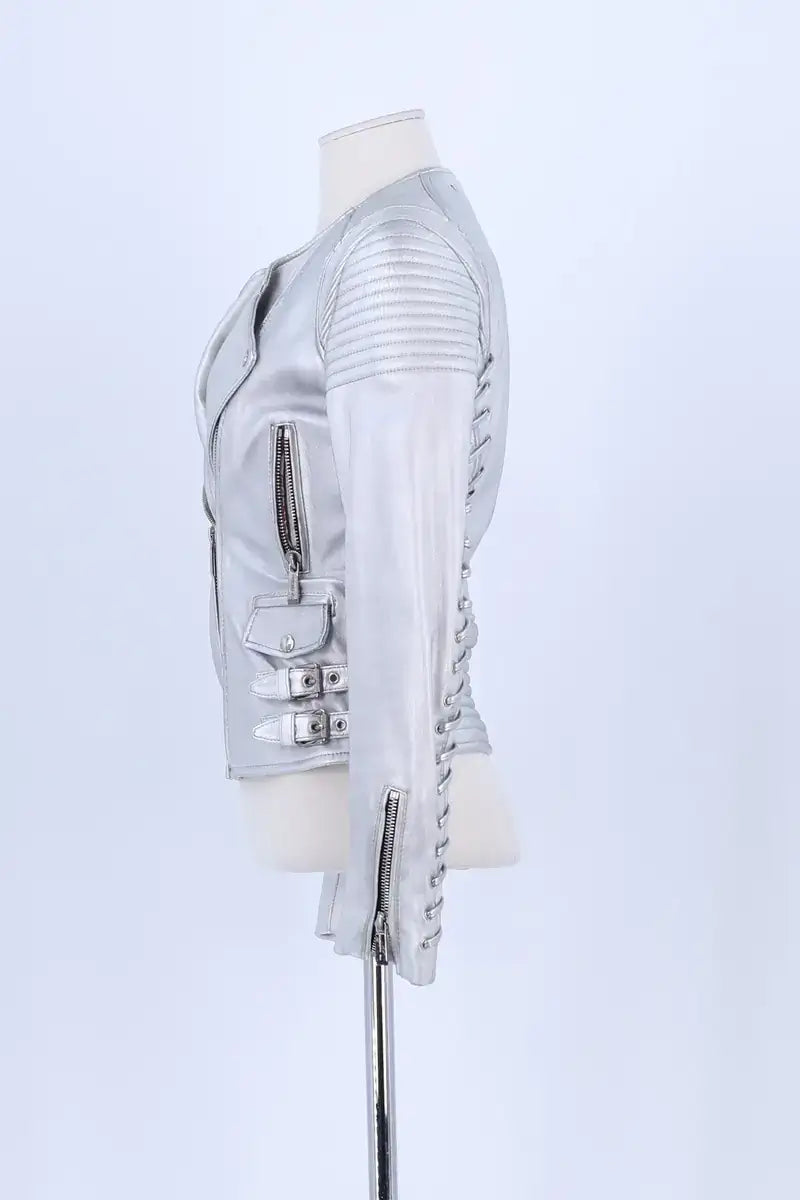 Veste Barbara Bui Argent en Cuir