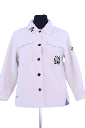 Veste Bonton Blanc en Synthétique, taille XXS - Seconde Main