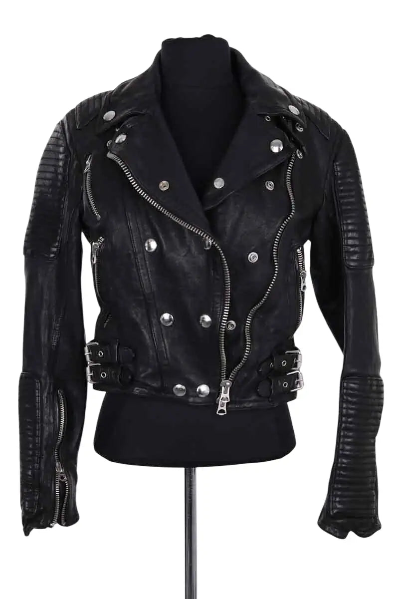 Veste Burberry Noir en Cuir, taille S - Seconde Main