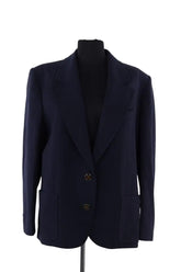 Veste Celine Bleu en Laine, taille L - Seconde Main