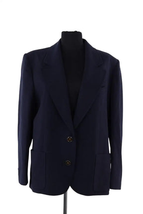 Veste Celine Bleu en Laine, taille L - Seconde Main