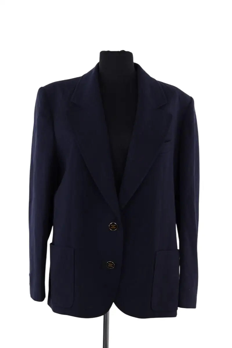 Veste Celine Bleu en Laine, taille L - Seconde Main