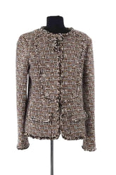 Veste Chanel Beige en Tweed, taille XL - Seconde Main