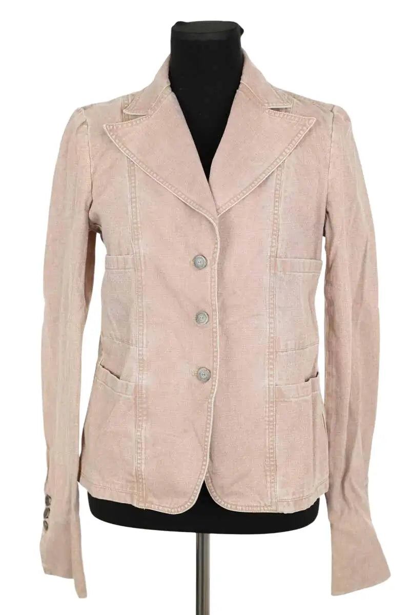Veste Chanel Rose en Coton, taille M - Seconde Main